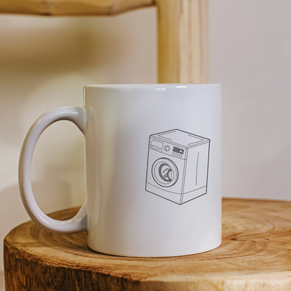 Mug avec illustration ludique d’une machine à laver moderne pour la vie quotidienne