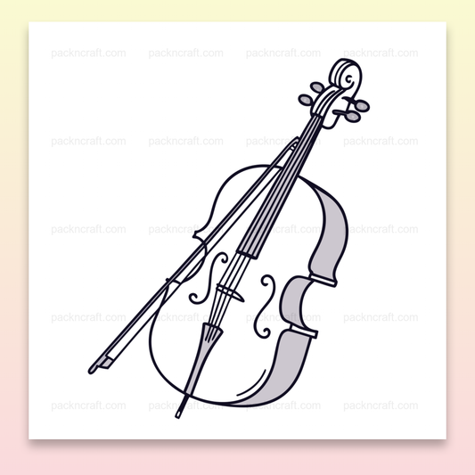 Illustration minimaliste de violoncelle en SVG pour projet musical créatif