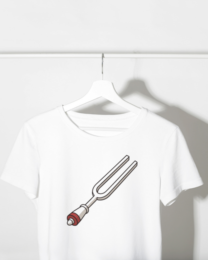 T-shirt avec motif numérique de diapason au style harmonieux et thème musical