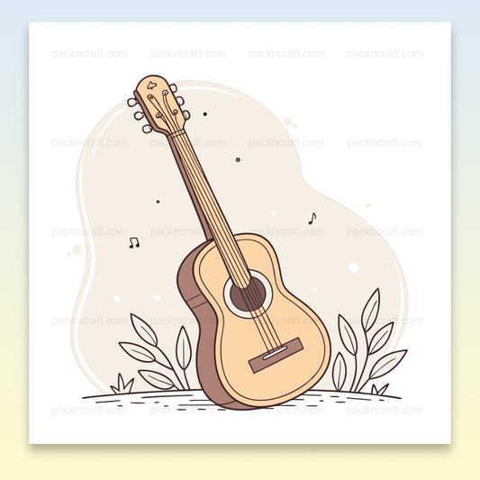 Illustration d'une guitare stylisée en SVG pastel, idéale pour la déco musicale et projets créatifs.