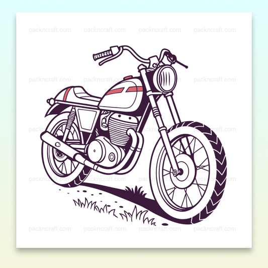 Illustration numérique de moto flat tracker, style vintage années 1970