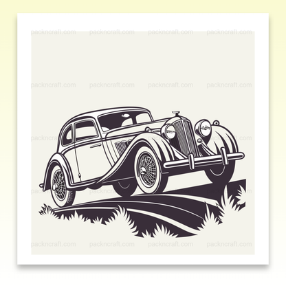 Poster de voiture rétro élégant pour décoration et projets créatifs.