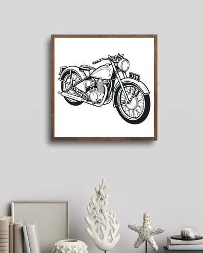 Cadre décoratif avec image moto Vincent Rapide 1937 vintage
