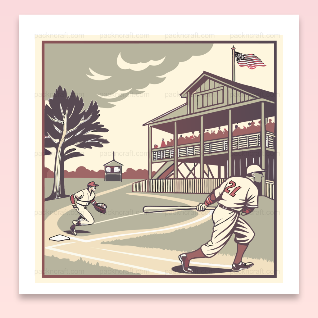 Illustration rétro de baseball pour décoration numérique et projets DIY.
