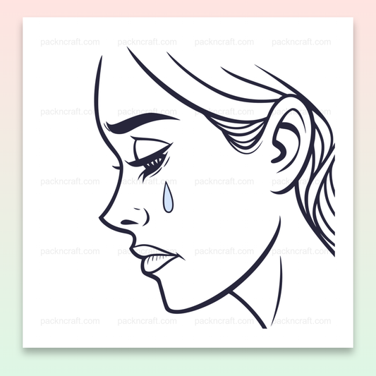 Profil stylisé triste en illustration vectorielle SVG pour projets créatifs