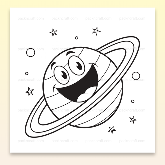 Illustration de planète souriante en SVG, idéale pour décoration et projets éducatifs.