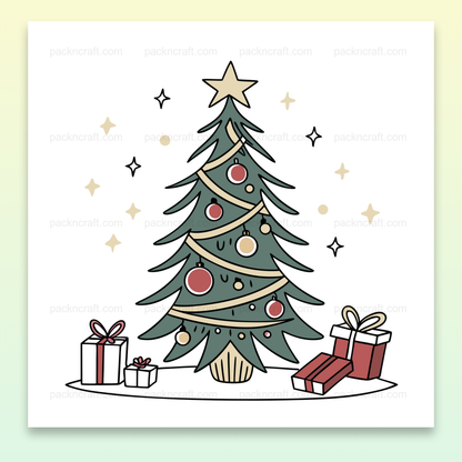 Illustration festive d'un sapin de Noël, parfaite pour projets DIY et décoration