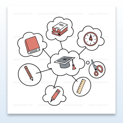 Illustrations d'outils scolaires en style doodle pour projets éducatifs