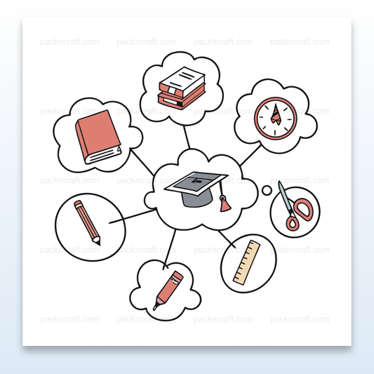 Illustrations d'outils scolaires en style doodle pour projets éducatifs
