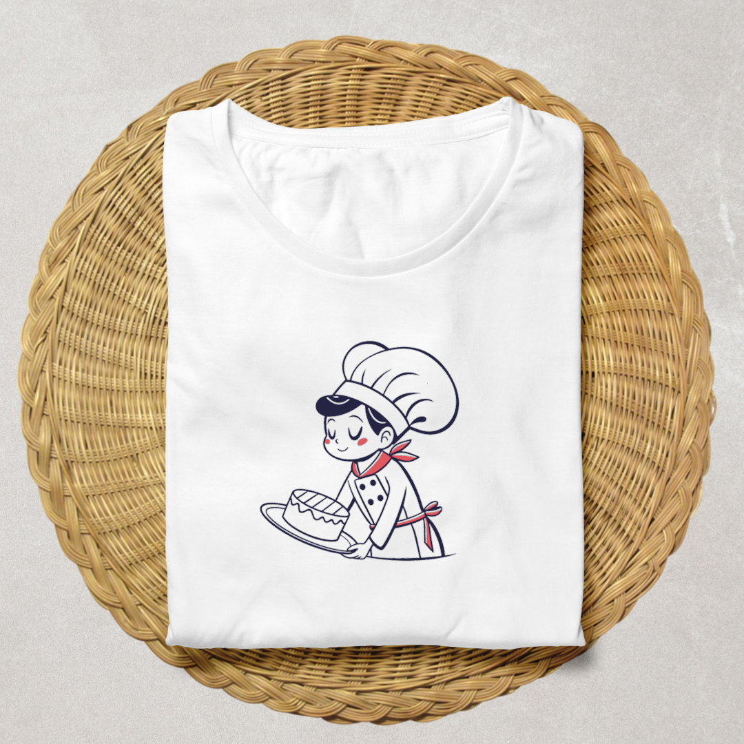 T-shirt avec motif de chef enfant minimaliste inspirant pour cuisiner créativement