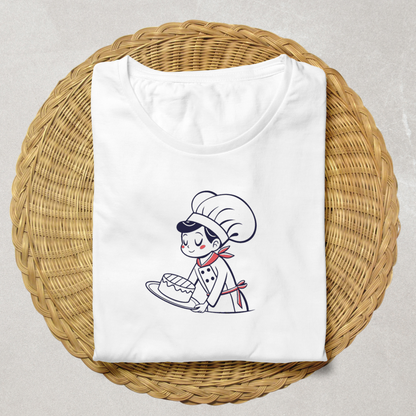 T-shirt avec motif de chef enfant minimaliste inspirant pour cuisiner créativement