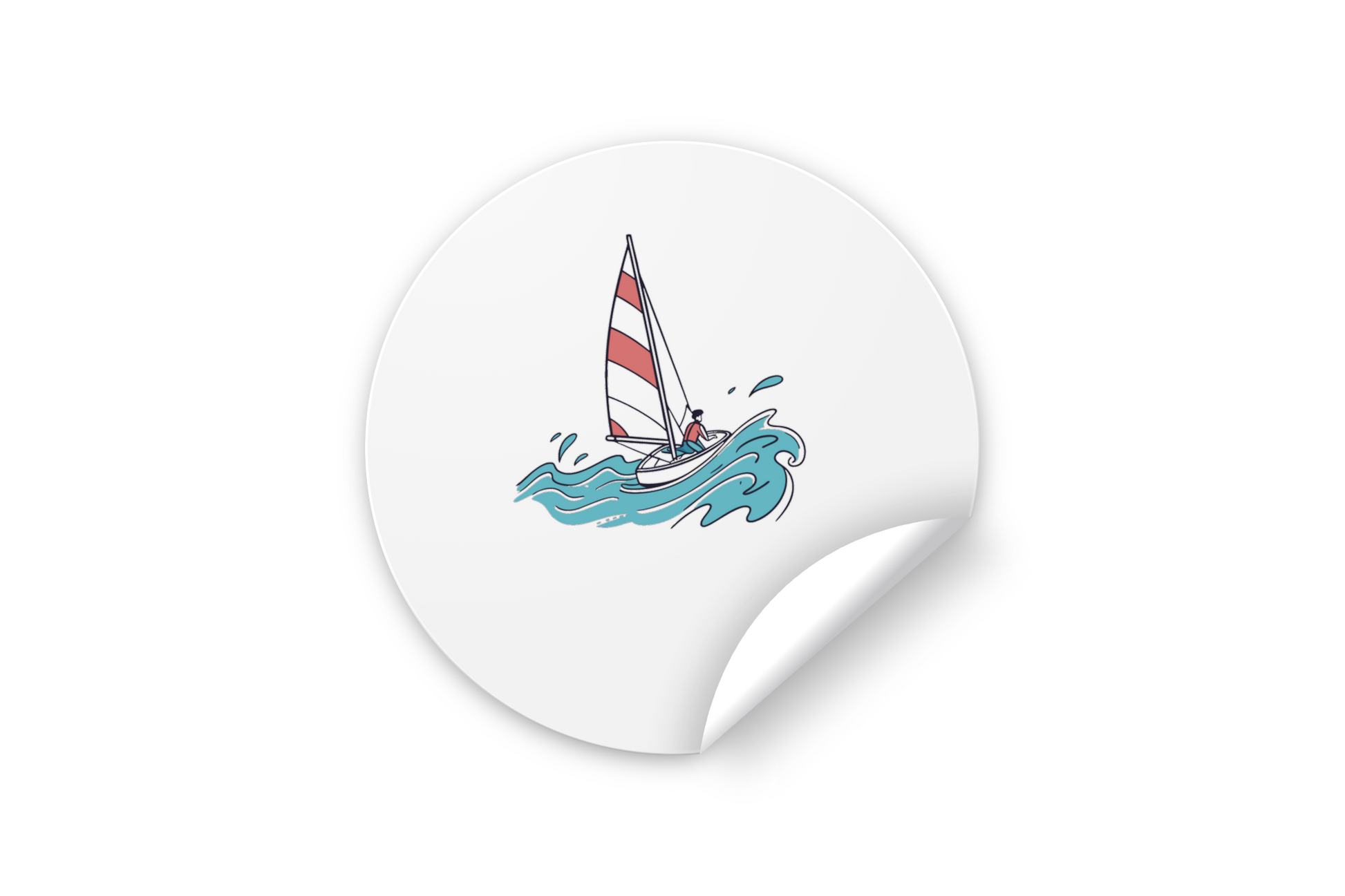 Sticker décoratif avec motif d'aventure nautique et design minimaliste épuré