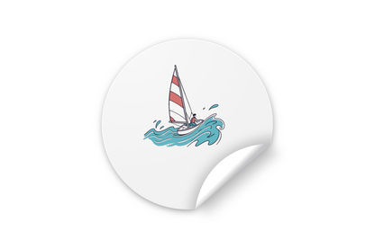 Sticker décoratif avec motif d'aventure nautique et design minimaliste épuré