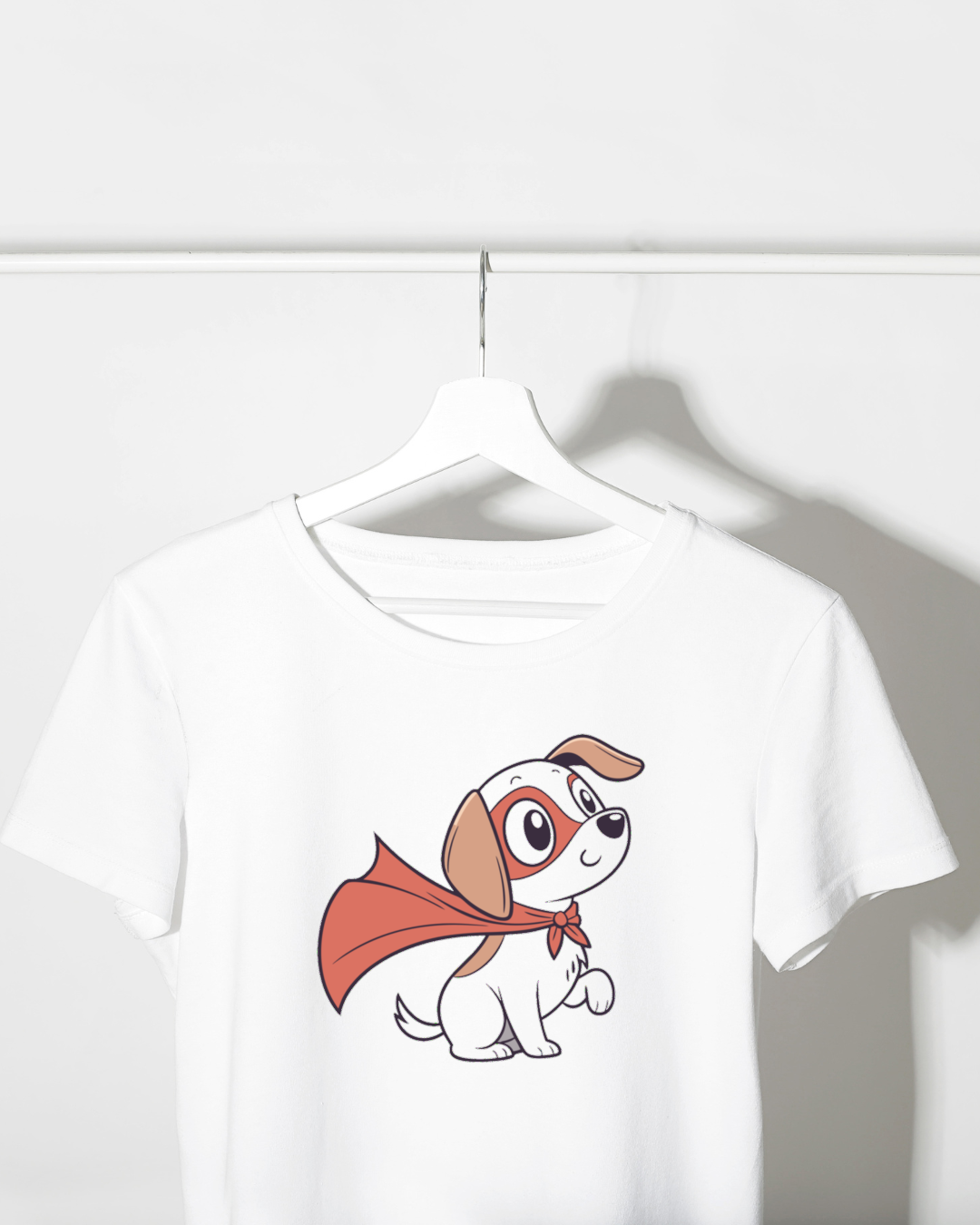 T-shirt avec chiot héroïque en cape style kawaii pour fans de jeux d'aventure