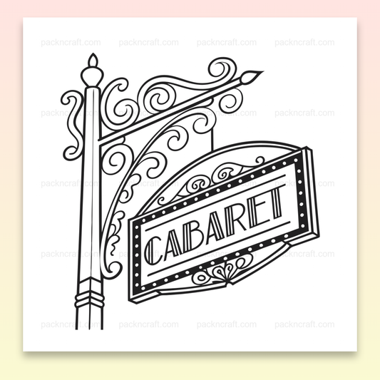 Fichier numérique SVG d'une enseigne rétro de cabaret, idéal pour travaux artisanaux.