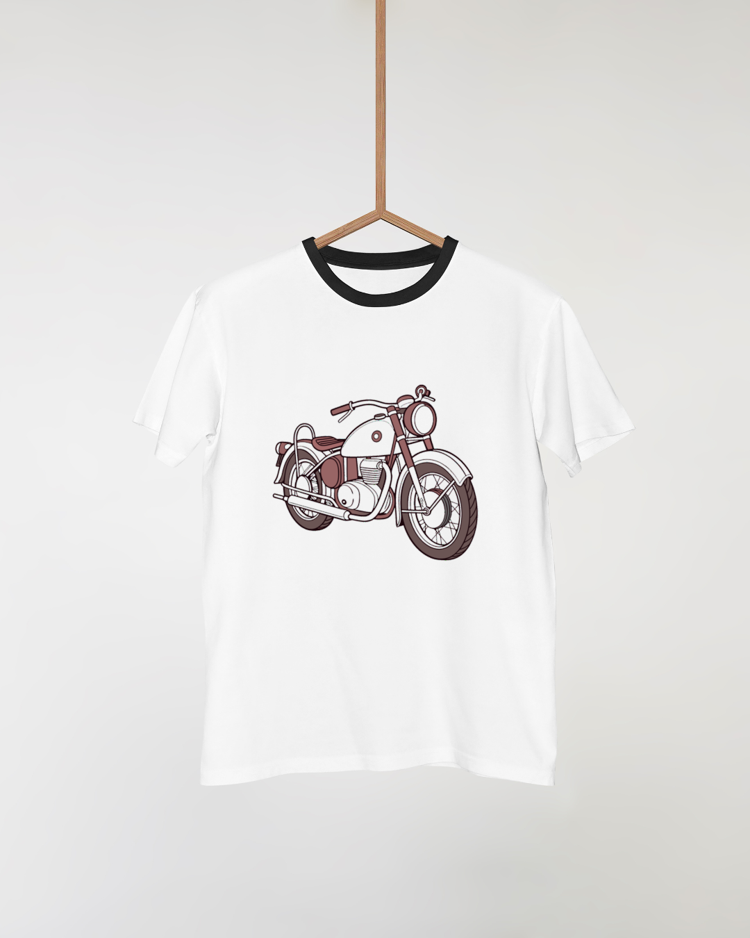 Motif moto vintage pour t-shirt, ambiance rétro