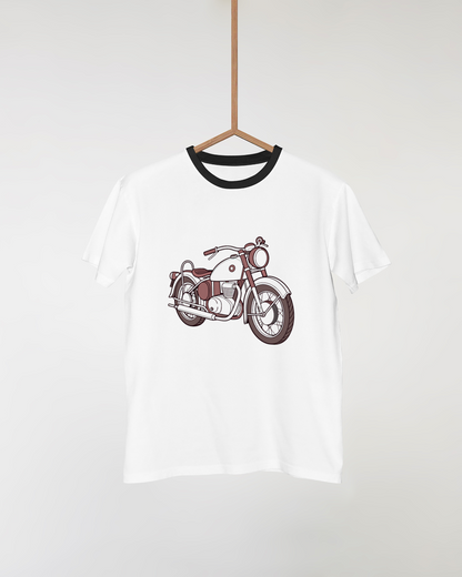 Motif moto vintage pour t-shirt, ambiance rétro