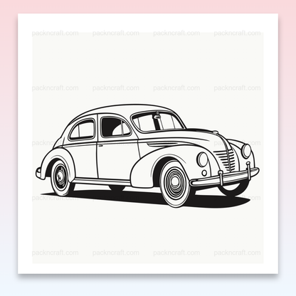 Illustration de voiture vintage des années 1950, parfaite pour la décoration rétro