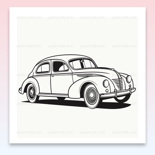 Illustration de voiture vintage des années 1950, parfaite pour la décoration rétro