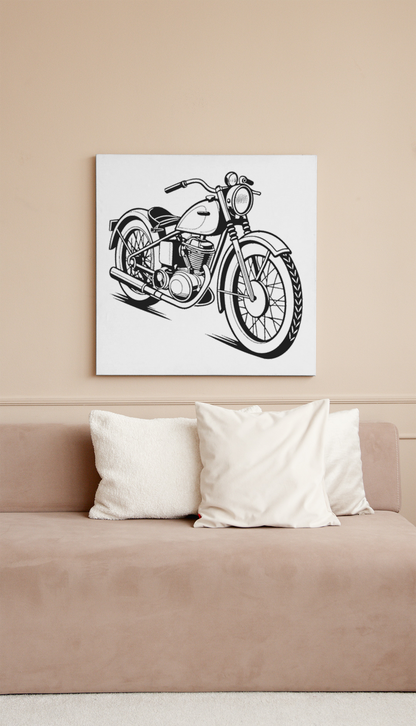 Cadre avec illustration moto rétro Triumph Tiger 100 avec charme vintage