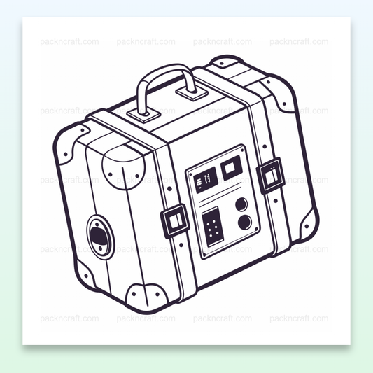 Illustration de valise rétro futuriste idéale pour projets DIY