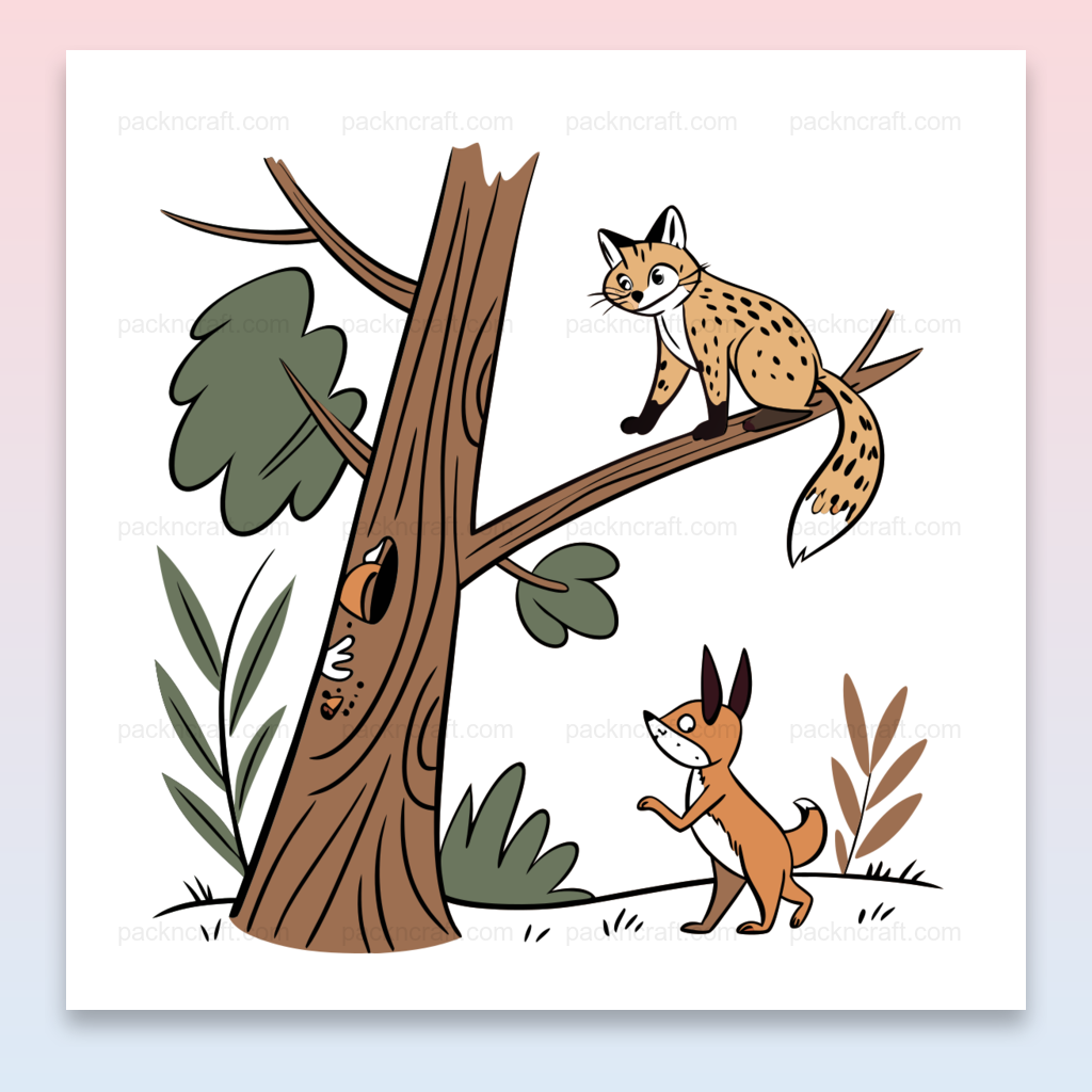 Illustration vectorielle de renard curieux en forêt pour projets créatifs et décoratifs