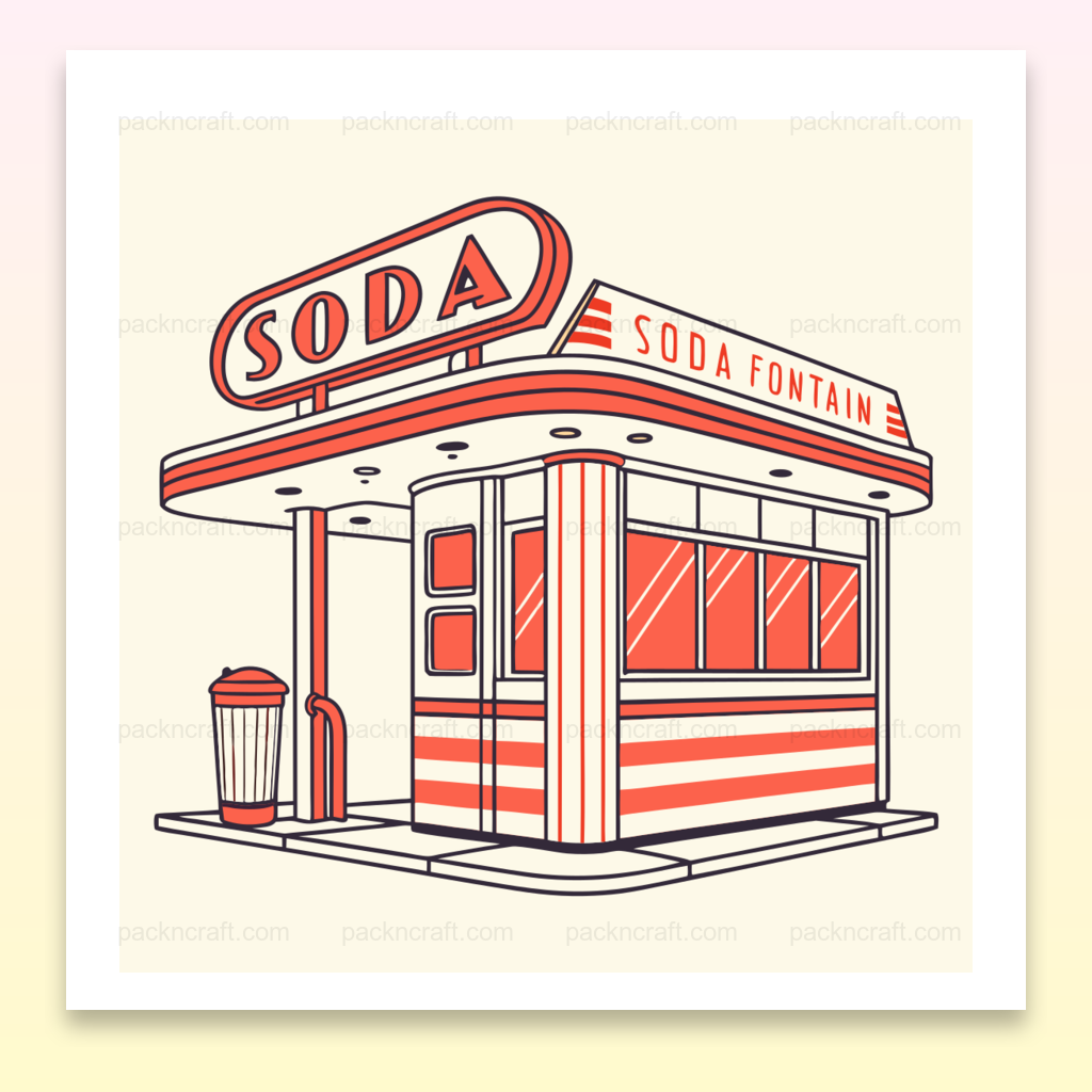 Design rétro de café sodas style années 50 en illustration vectorielle.