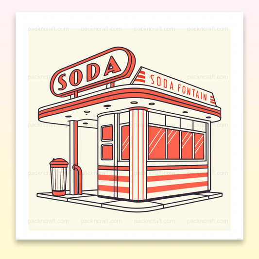 Design rétro de café sodas style années 50 en illustration vectorielle.
