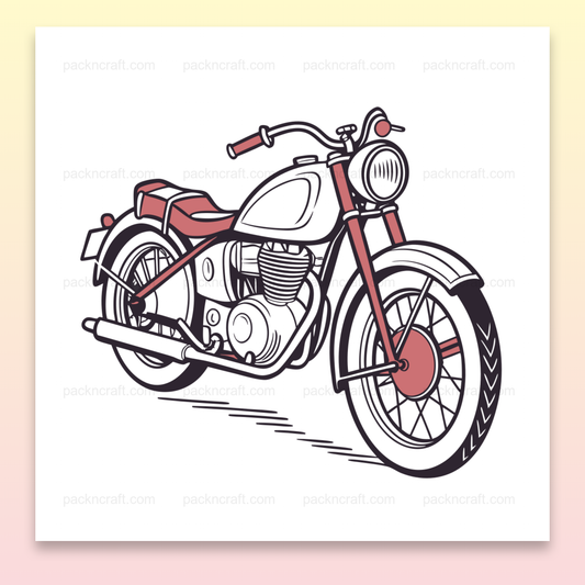 Illustration de moto vintage Jawa 350, années 1950, en format SVG numérique