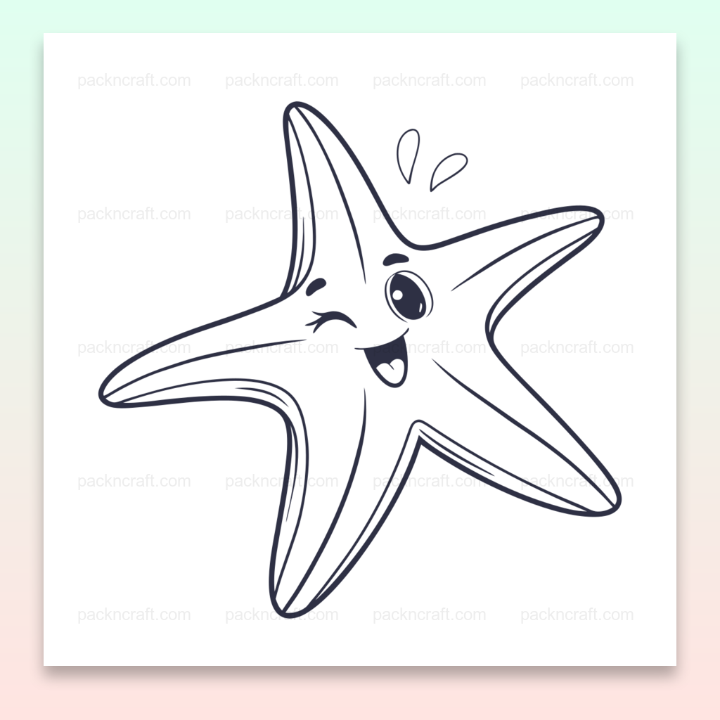 Illustration d'une étoile de mer joyeuse pour projets DIY et déco.