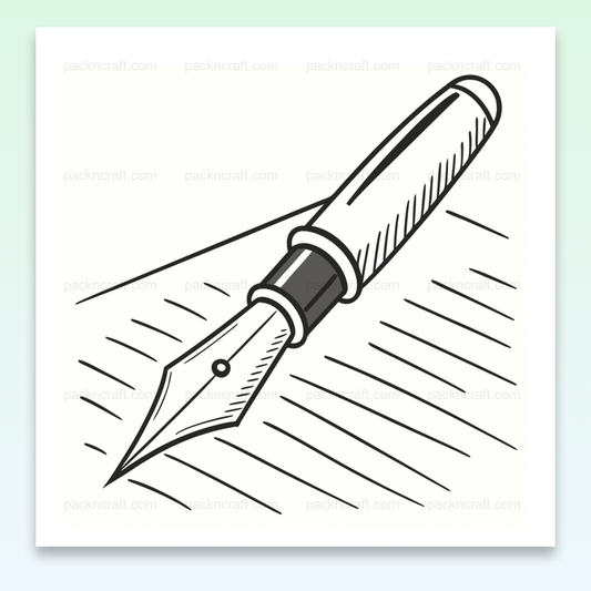 Image de plume calligraphique avec lignes, Mug décoré avec plume calligraphique, T-shirt orné d'une plume calligraphique, Cadre avec image de plume calligraphique, Autocollant avec plume calligraphique