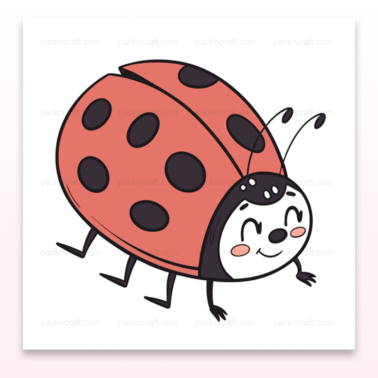 Coccinelle joyeuse en style doodle, idéale pour projets créatifs et éducatifs
