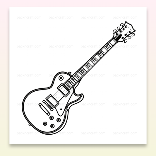 Illustration d'une guitare électrique stylisée en doodle pour projets musicaux et artistiques
