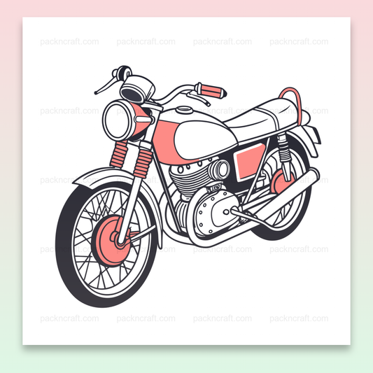 Illustration de moto vintage vibrante, idéale pour stickers.