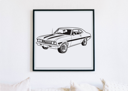 Chevrolet Nova SS Vintage | Ligne Claire | Collection Retro