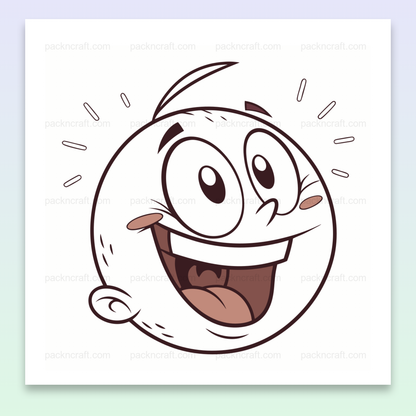 Illustration numérique de visage heureux en style minimaliste, utilisable pour DIY et papeterie