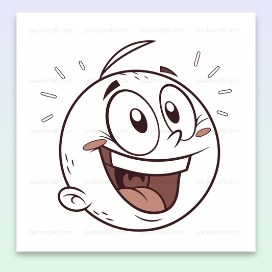 Illustration numérique de visage heureux en style minimaliste, utilisable pour DIY et papeterie