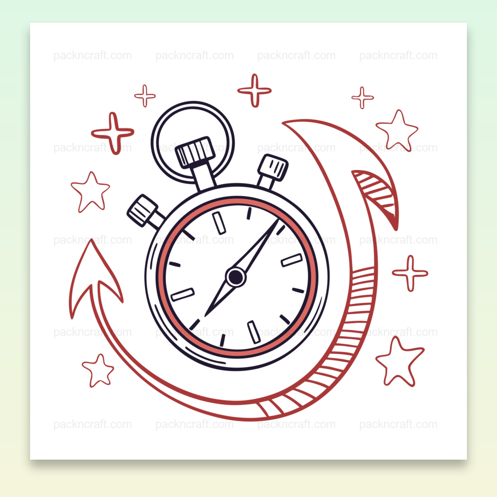 Illustration de chronomètre cosmique avec étoiles, fichier SVG pour projets créatifs