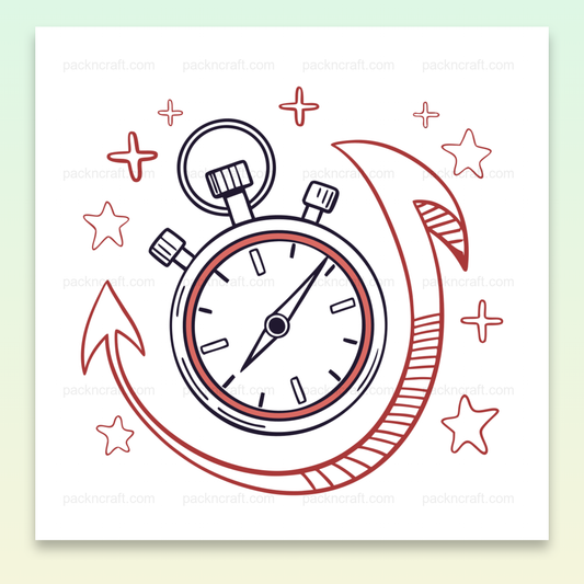 Illustration de chronomètre cosmique avec étoiles, fichier SVG pour projets créatifs