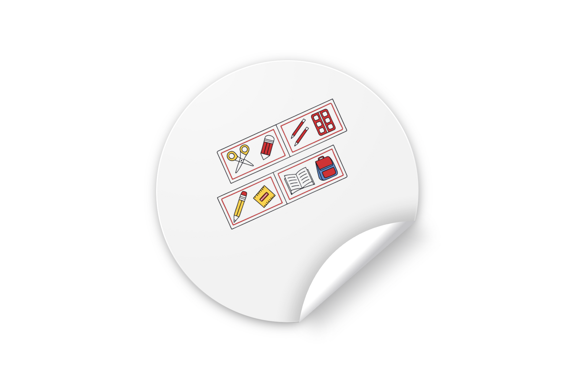 Sticker créatif avec icône numérique sur fond blanc pour papeterie inspirée