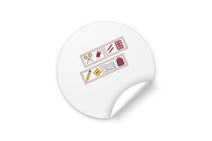Sticker créatif avec icône numérique sur fond blanc pour papeterie inspirée