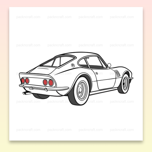 Illustration de voiture classique en fichier vectoriel pour projets créatifs., Visuel de voiture rétro sous cadre, idéal pour déco vintage., Sticker de voiture classique en SVG, parfait pour personnaliser vos objets., Mug décoré d'une voiture vintage, concept original pour amateurs de rétro., T-shirt imprimé avec une voiture classique, idéal pour fans de voitures anciennes.