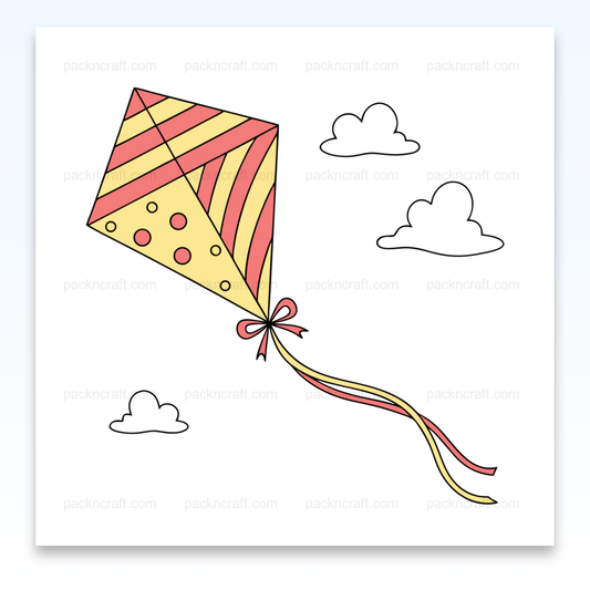 Illustration joyeuse de cerf-volant en SVG pastel pour projets éducatifs et déco