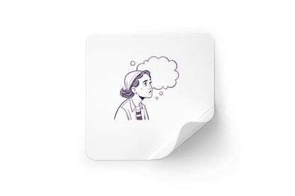 Sticker minimaliste jeune fille rêveuse en SVG sur fond créatif inspirant
