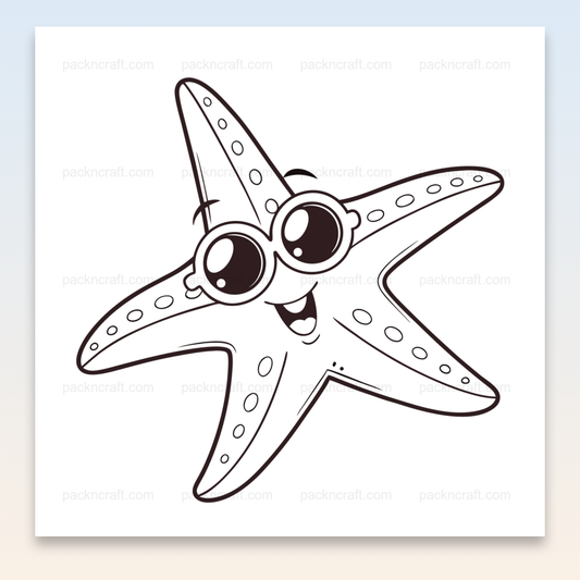 Illustration d'une étoile de mer joyeuse avec lunettes pour projets créatifs et éducatifs