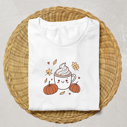 Mug automnal avec épices en style plat, idéal pour une ambiance chaleureuse
