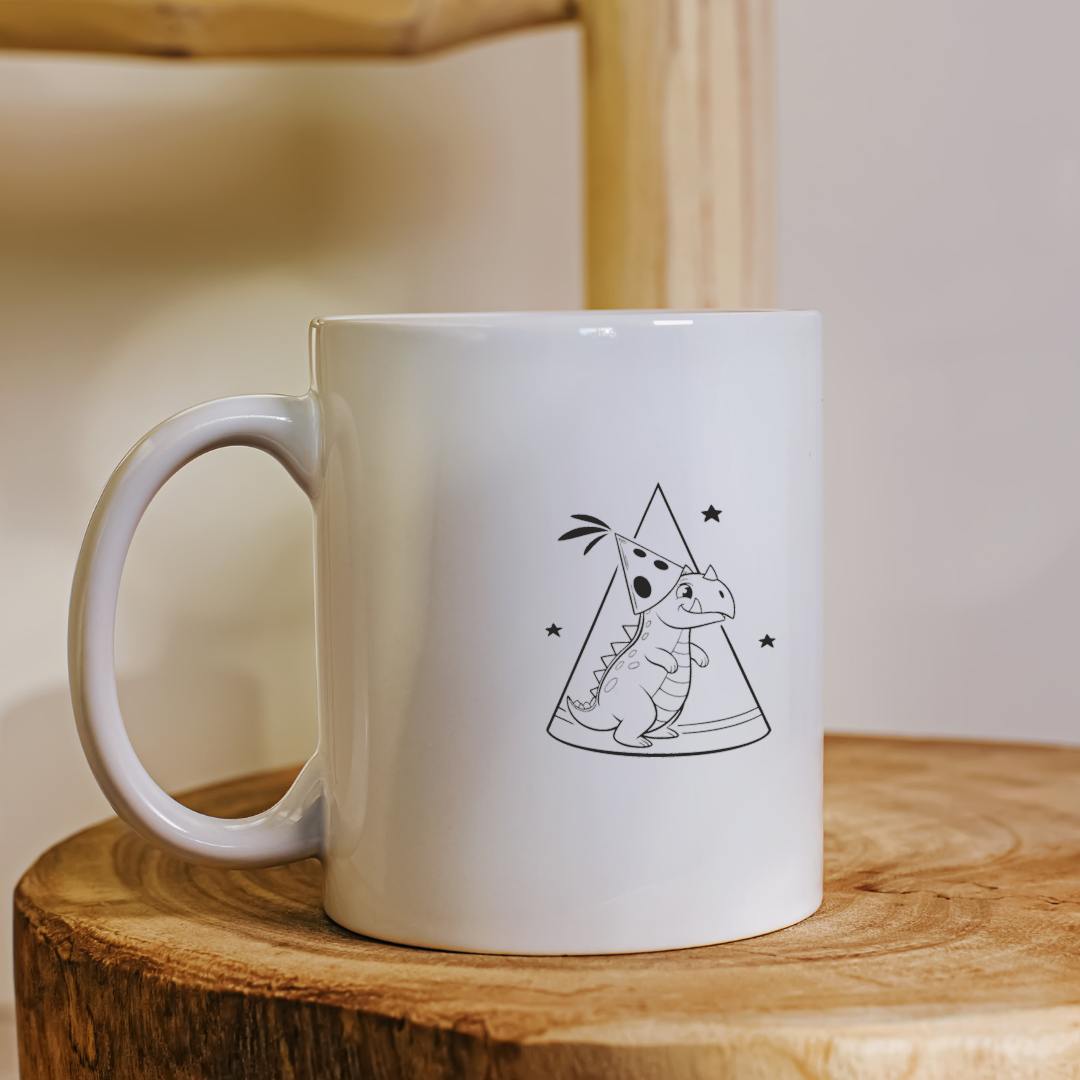 Image de dinosaure kawaii sur mug célébration
