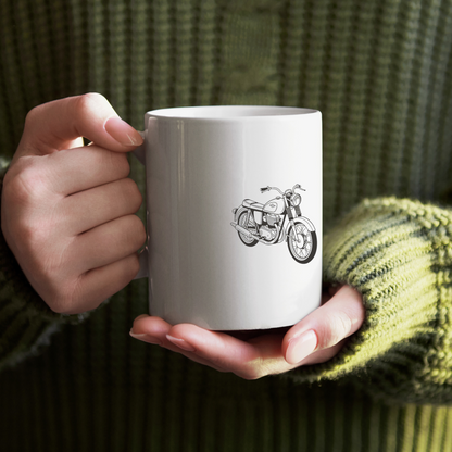 Motif Triumph Bonneville sur mug, idéal pour fans vintage.