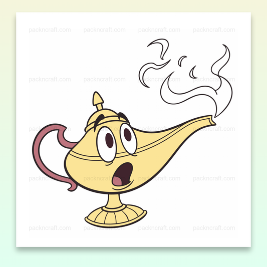 Illustration de lampe magique surprise en style cartoon pour projets créatifs