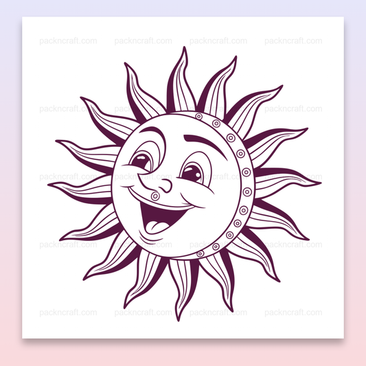Illustration vectorielle d'un soleil rieur, idéale pour stickers et papeterie